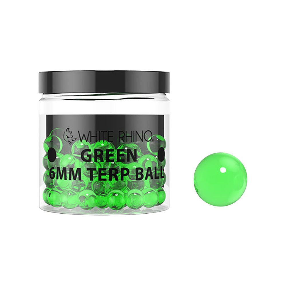 White Rhino Terp Pearls Transparent Green Glass 50-Piece Jar Terp Pearls - Tophatter Daily Deals