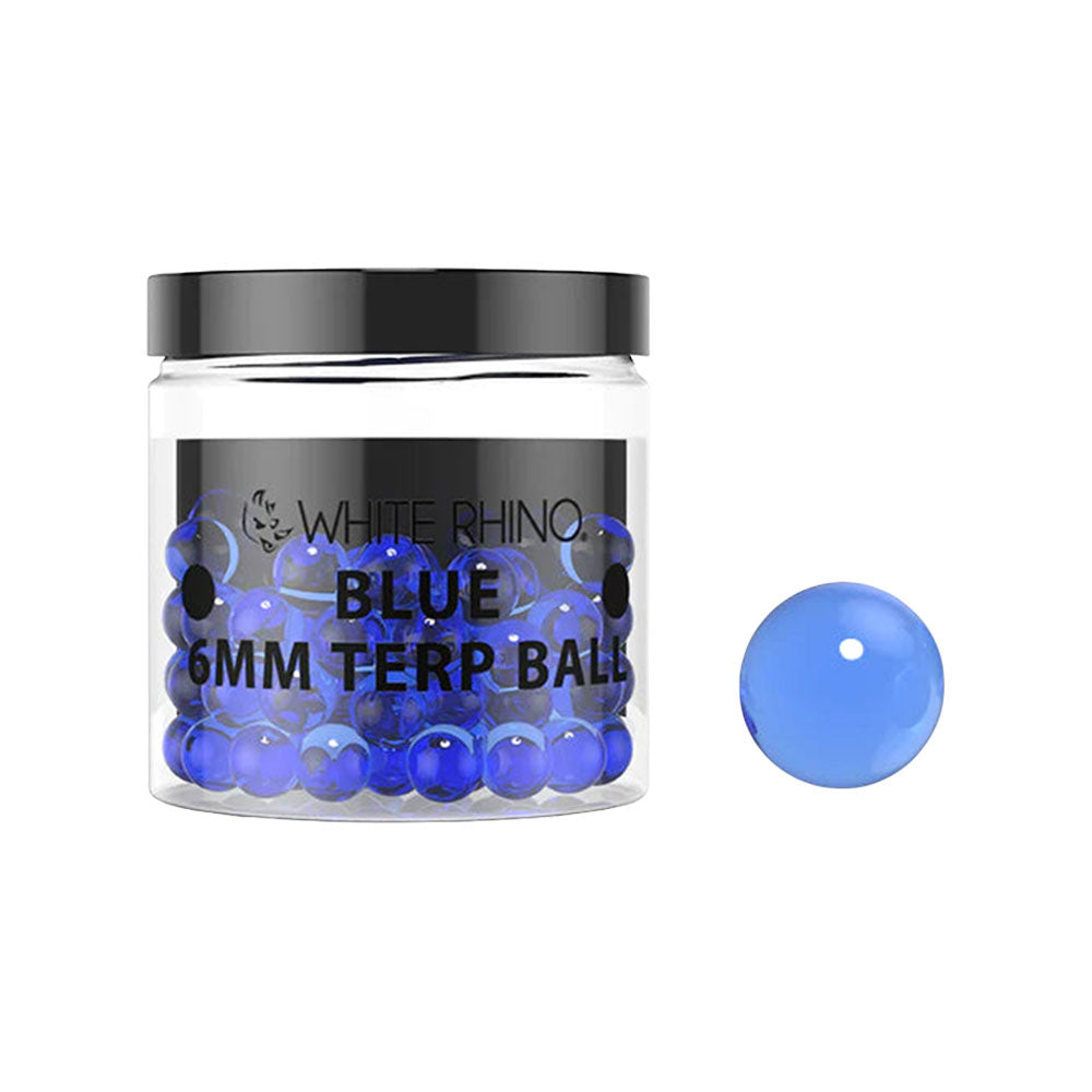 White Rhino Terp Pearls Transparent Blue Glass 50-Piece Jar Terp Pearls - Tophatter Daily Deals