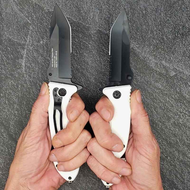 White Tanto Blade Auto Safety Survival Knife Knives & Knuckles - Tophatter Daily Deals