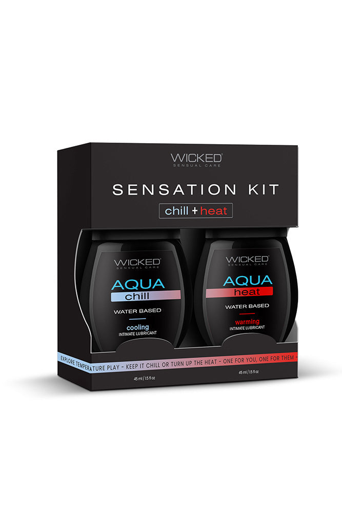 Wicked Sensual Care - Sensation Kit - Aqua Heat & Chill Water Based Lubricants Liquid - Tophatter Daily Deals