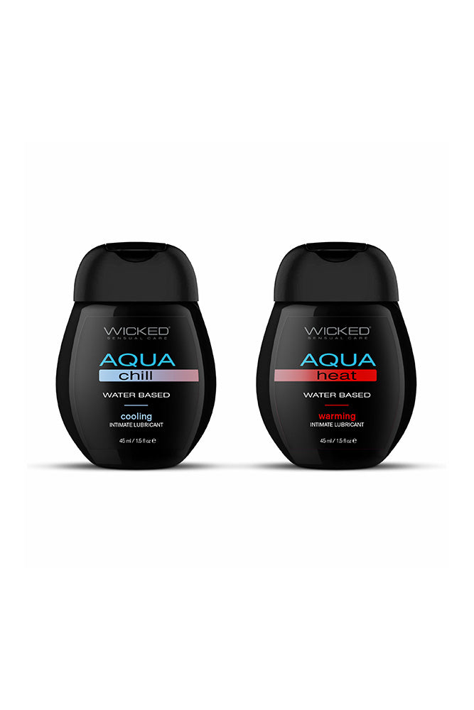 Wicked Sensual Care - Sensation Kit - Aqua Heat & Chill Water Based Lubricants Liquid - Tophatter Daily Deals