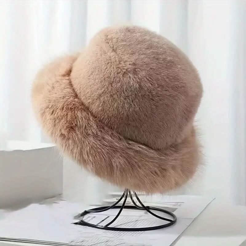 Wide Brim Fluffy Bucket Hat Camel Hats - Tophatter Daily Deals