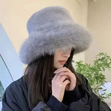 Wide Brim Fluffy Bucket Hat Hats - Tophatter Daily Deals
