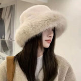 Wide Brim Fluffy Bucket Hat Hats - Tophatter Daily Deals