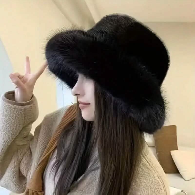 Wide Brim Fluffy Bucket Hat Hats - Tophatter Daily Deals
