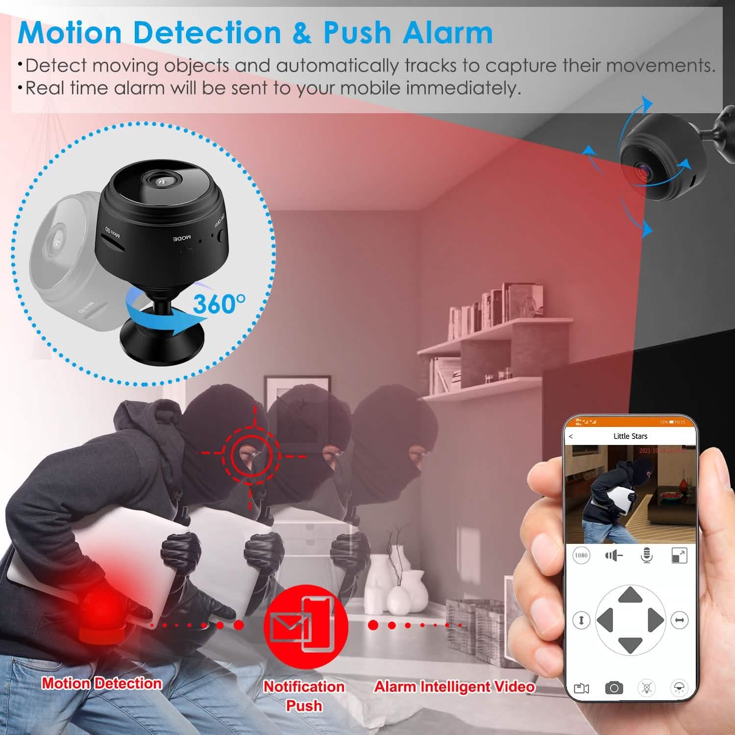 WIFI IP Home Security Camera 1080P Full HD with 32GB MMC Card Smart Home & Security - Tophatter Daily Deals