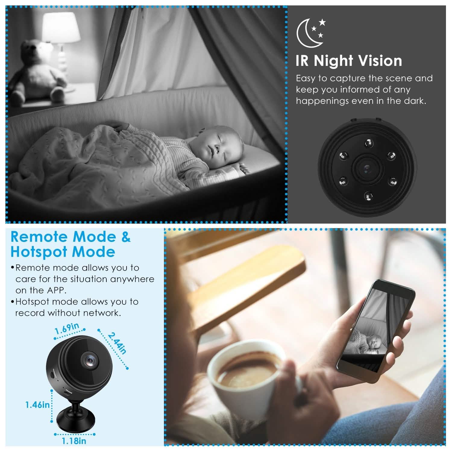 WIFI IP Home Security Camera 1080P Full HD with 32GB MMC Card Smart Home & Security - Tophatter Daily Deals