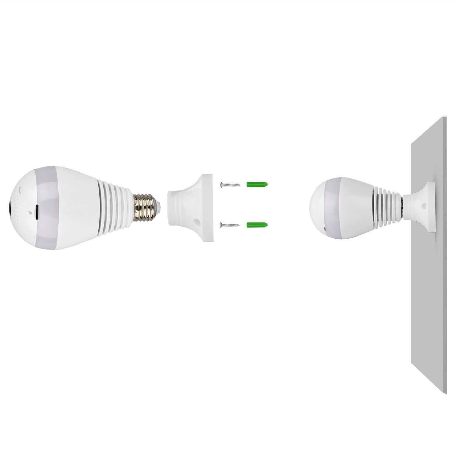 WiFi Light Bulb Camera 960P Security Camera 360° Smart Home & Security - Tophatter Daily Deals