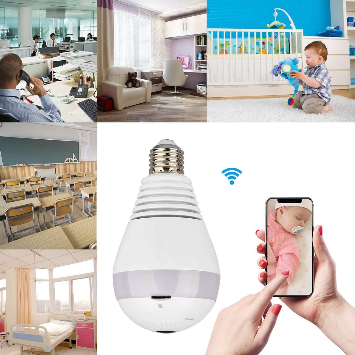 WiFi Light Bulb Camera 960P Security Camera 360° Smart Home & Security - Tophatter Daily Deals