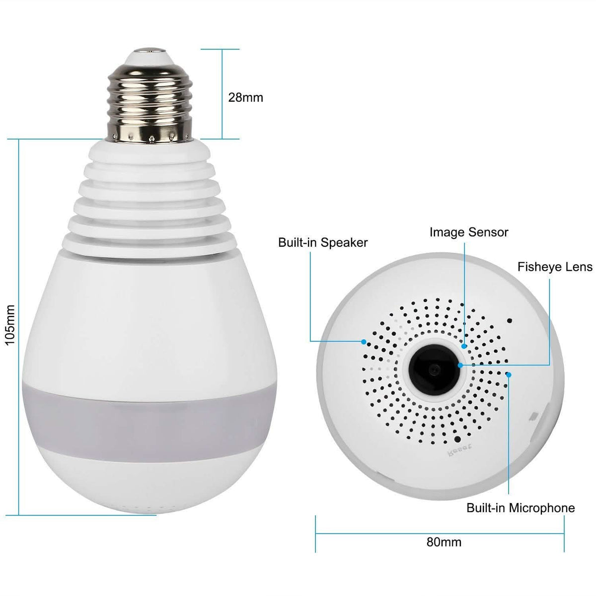 WiFi Light Bulb Camera 960P Security Camera 360° Smart Home & Security - Tophatter Daily Deals
