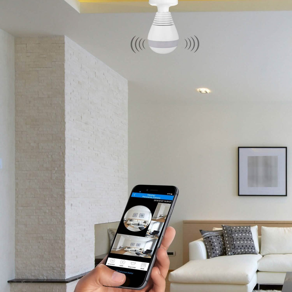 WiFi Light Bulb Camera 960P Security Camera 360° Smart Home & Security - Tophatter Daily Deals