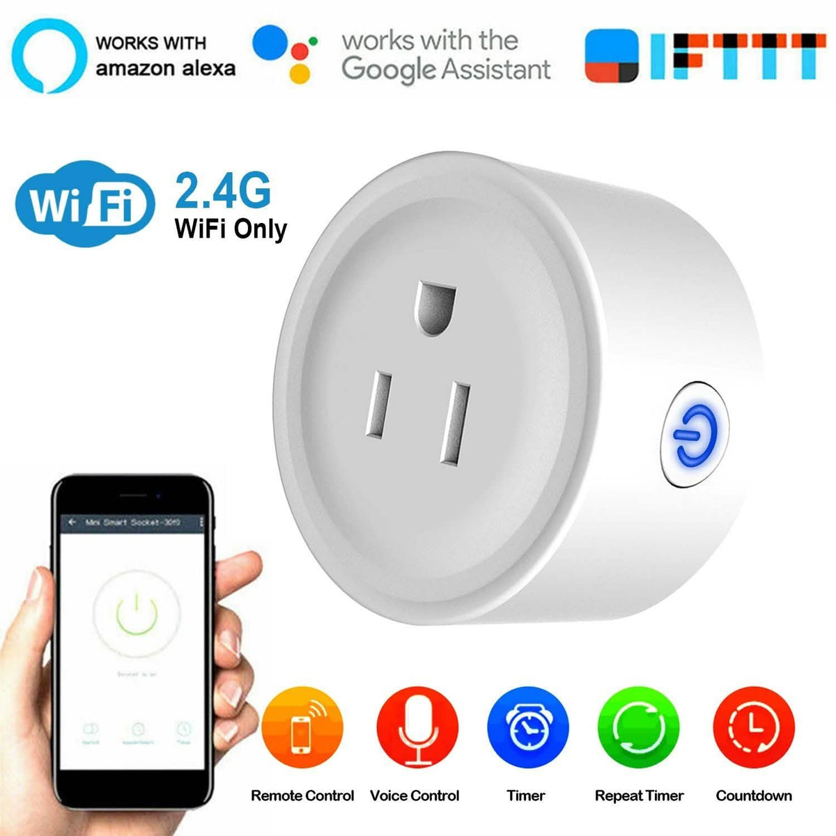 WiFi Smart Socket APP Plug Outlet Remote Smart Home & Security - Tophatter Daily Deals