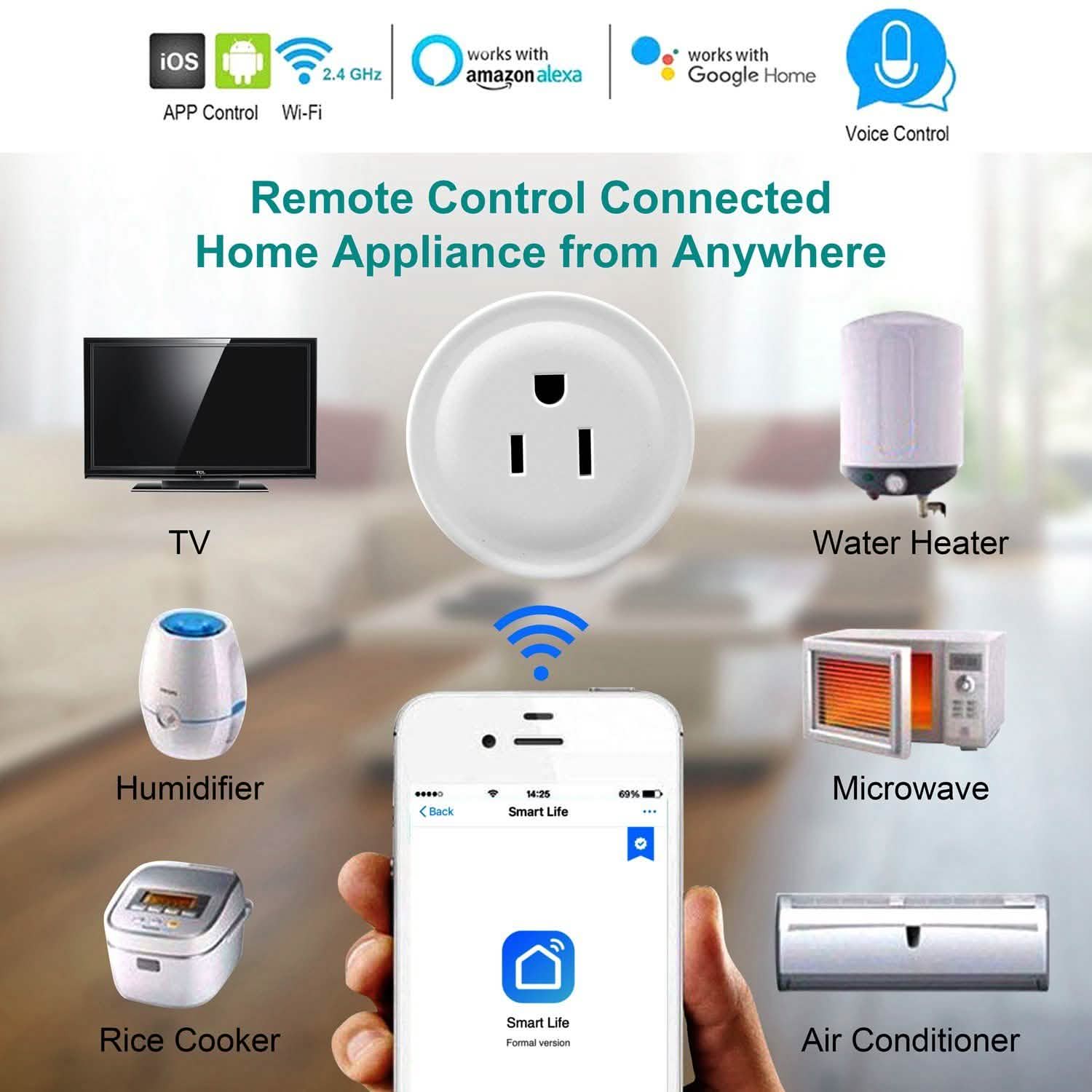 WiFi Smart Socket APP Plug Outlet Remote Smart Home & Security - Tophatter Daily Deals