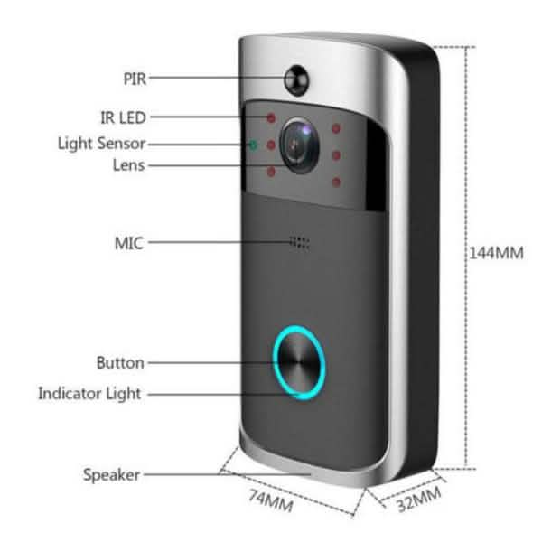 WiFi Wireless Video Doorbell Two-Way Talk Smart PIR Door Bell Security Camera HD Security Cameras - Tophatter Daily Deals