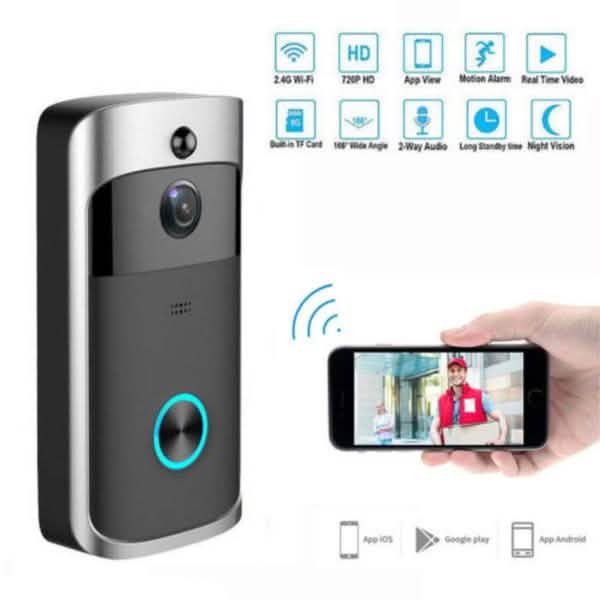 WiFi Wireless Video Doorbell Two-Way Talk Smart PIR Door Bell Security Camera HD Security Cameras - Tophatter Daily Deals