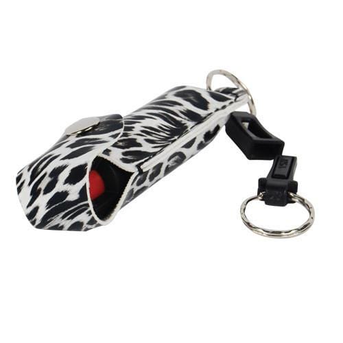 Pepper Shot 10% OC Self Defense Pepper Spray Leopard Holster Key Chain White Pepper Spray - Tophatter Daily Deals