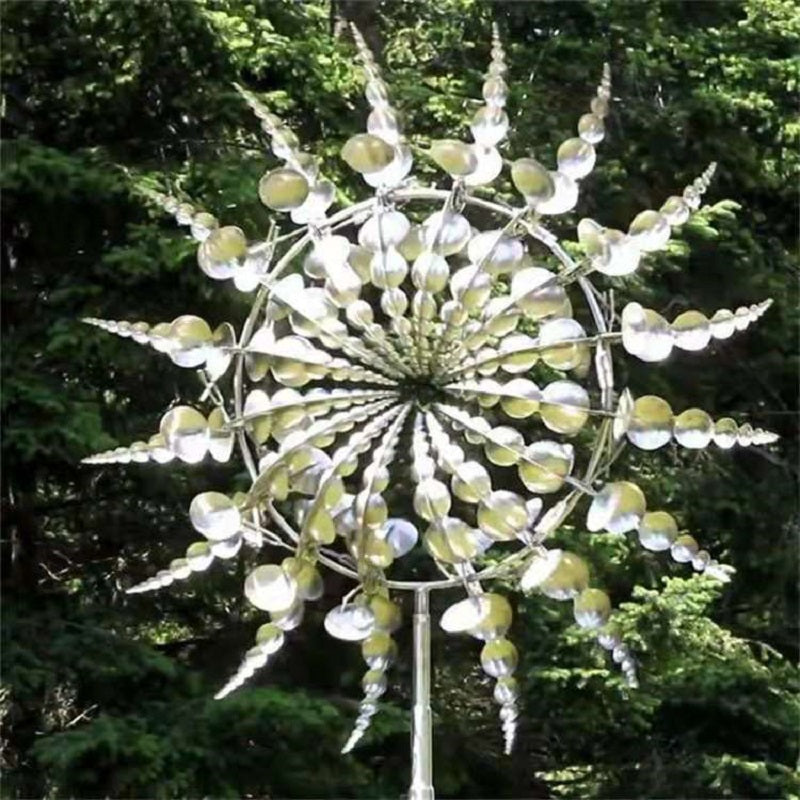 Kinetic Wind Spinner Metal Garden Decor Spring 2025 Silent - Tophatter Daily Deals