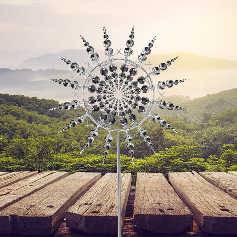 Kinetic Wind Spinner Metal Garden Decor Spring 2025 Silent - Tophatter Daily Deals