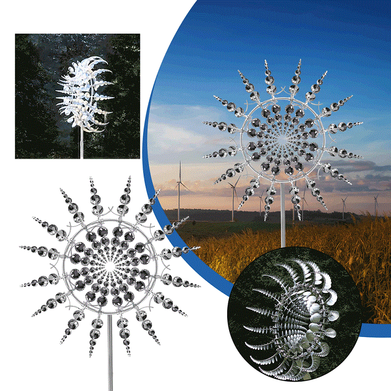 Kinetic Wind Spinner Metal Garden Decor Spring 2025 Silent - Tophatter Daily Deals