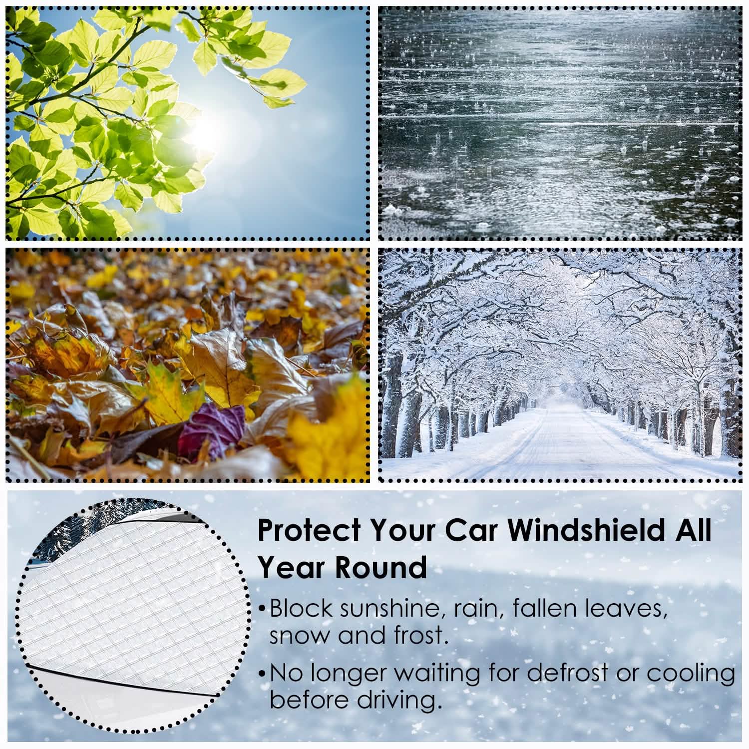Windshield Protector Against Ice Sun Fit for Small Mid SUVs with Anti-theft Flaps Automotive - Tophatter Daily Deals