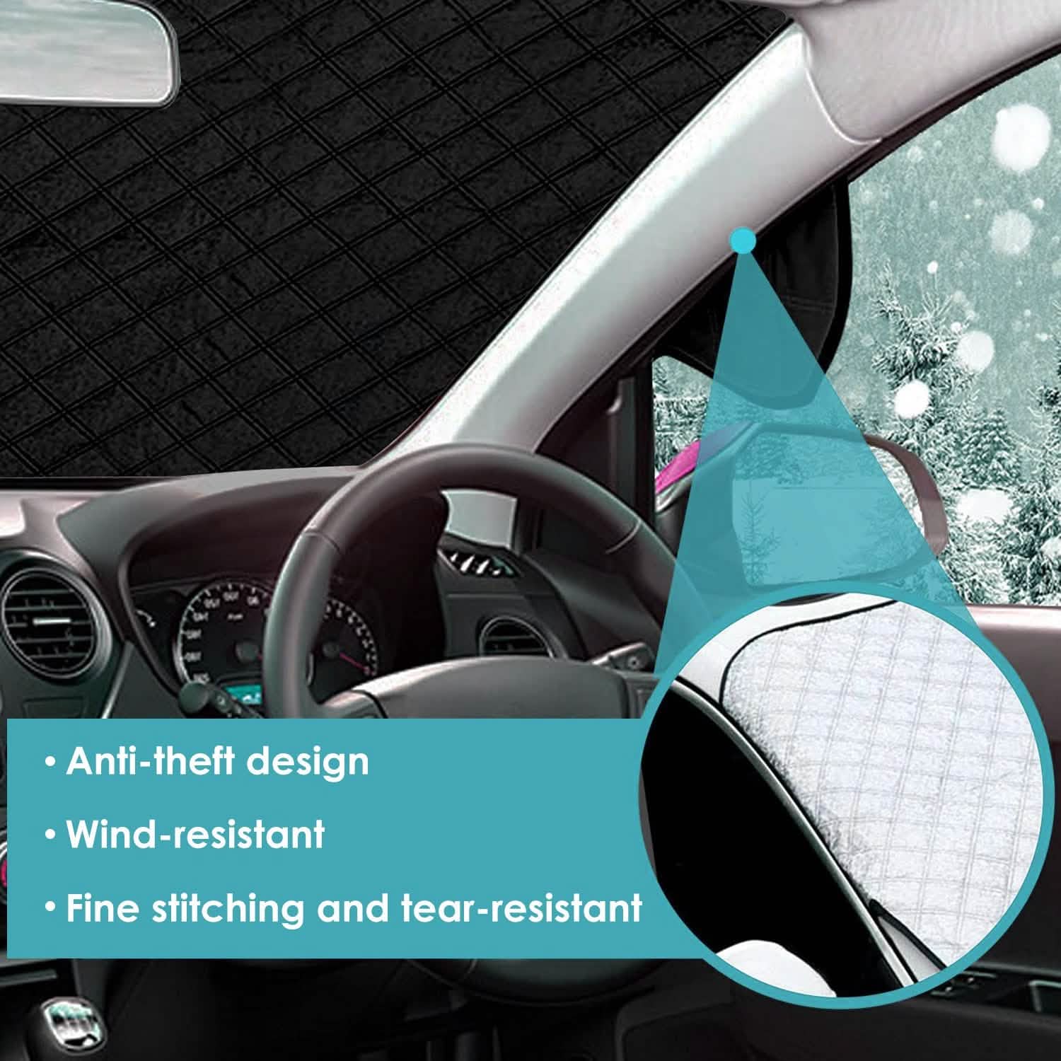 Windshield Protector Against Ice Sun Fit for Small Mid SUVs with Anti-theft Flaps Automotive - Tophatter Daily Deals