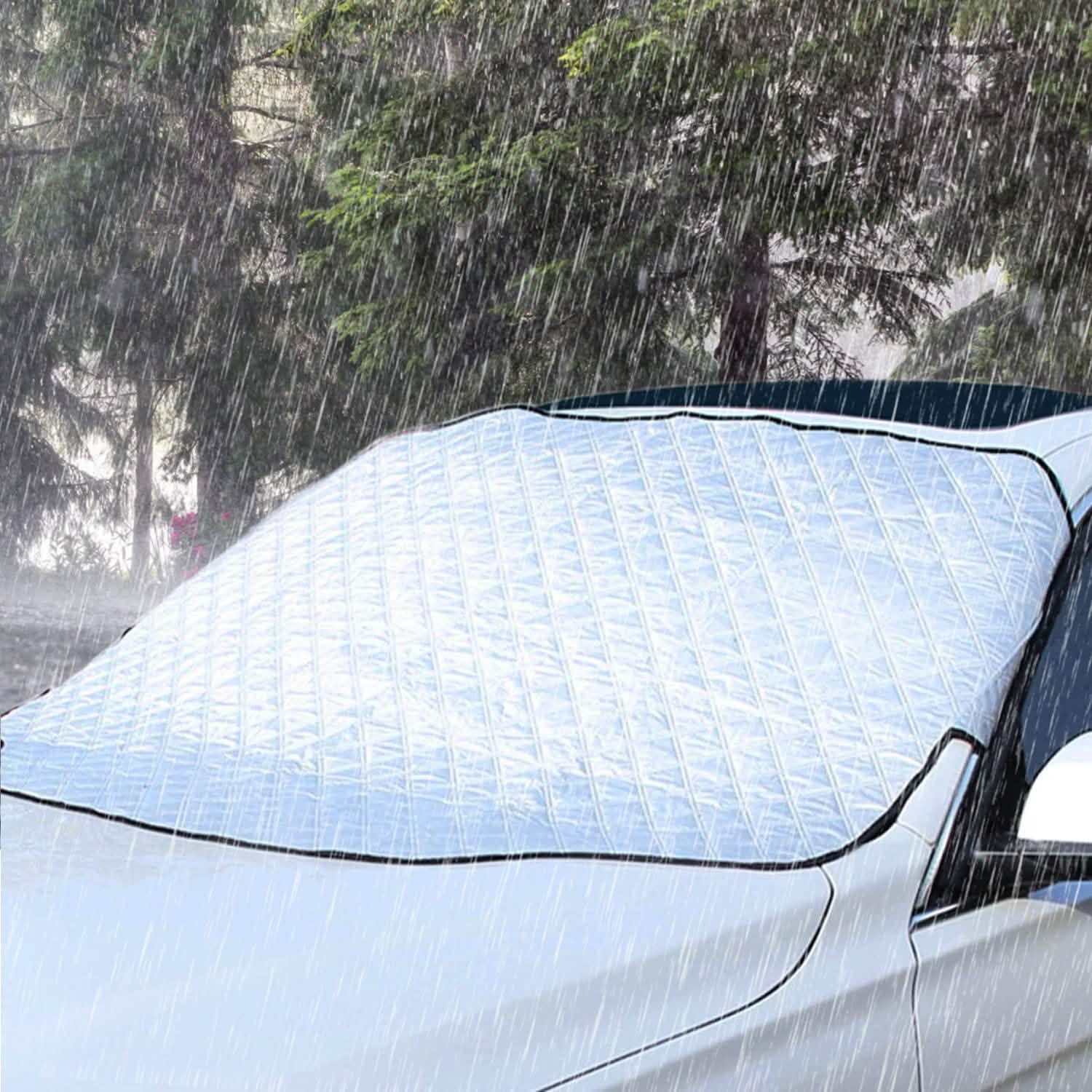 Windshield Protector Against Ice Sun Fit for Small Mid SUVs with Anti-theft Flaps Automotive - Tophatter Daily Deals