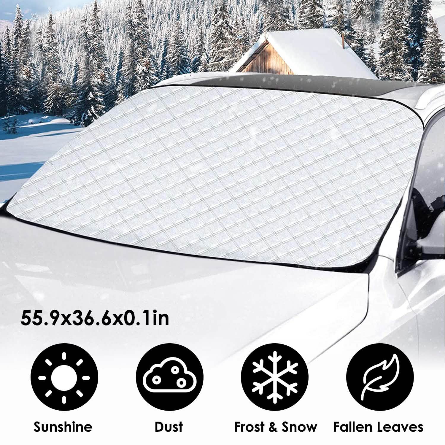 Windshield Protector Against Ice Sun Fit for Small Mid SUVs with Anti-theft Flaps Automotive - Tophatter Daily Deals
