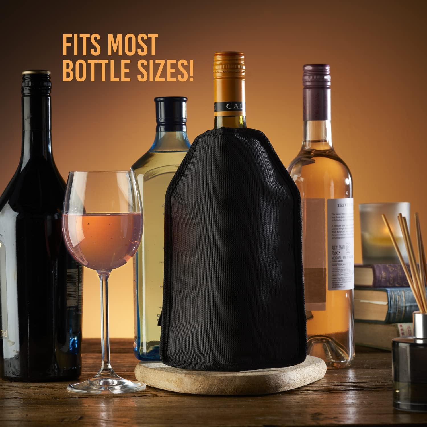 Wine Cooler Sleeve - Wine Bottle Cooler Sleeve Slip On Cooling Sleeve Chiller Gel Pad No Ice Needed Accessories - Tophatter Daily Deals