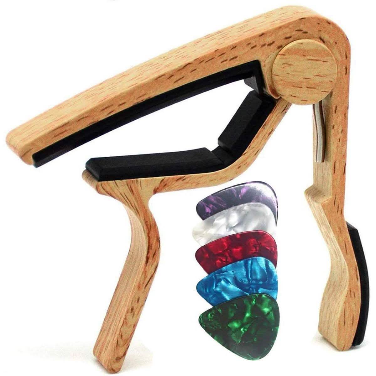 WINGO Quick-Change Capo for 6 String Steel Acoustic and Electric Guitars Burlywood School, Office & Art Supplies - Tophatter Daily Deals
