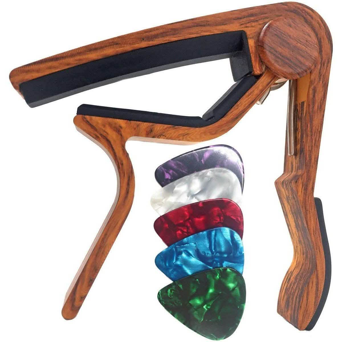 WINGO Quick-Change Capo for 6 String Steel Acoustic and Electric Guitars Rosewood School, Office & Art Supplies - Tophatter Daily Deals