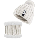 Winter Beanie Hat Scarf Set for Women Cream Hats - Tophatter Daily Deals