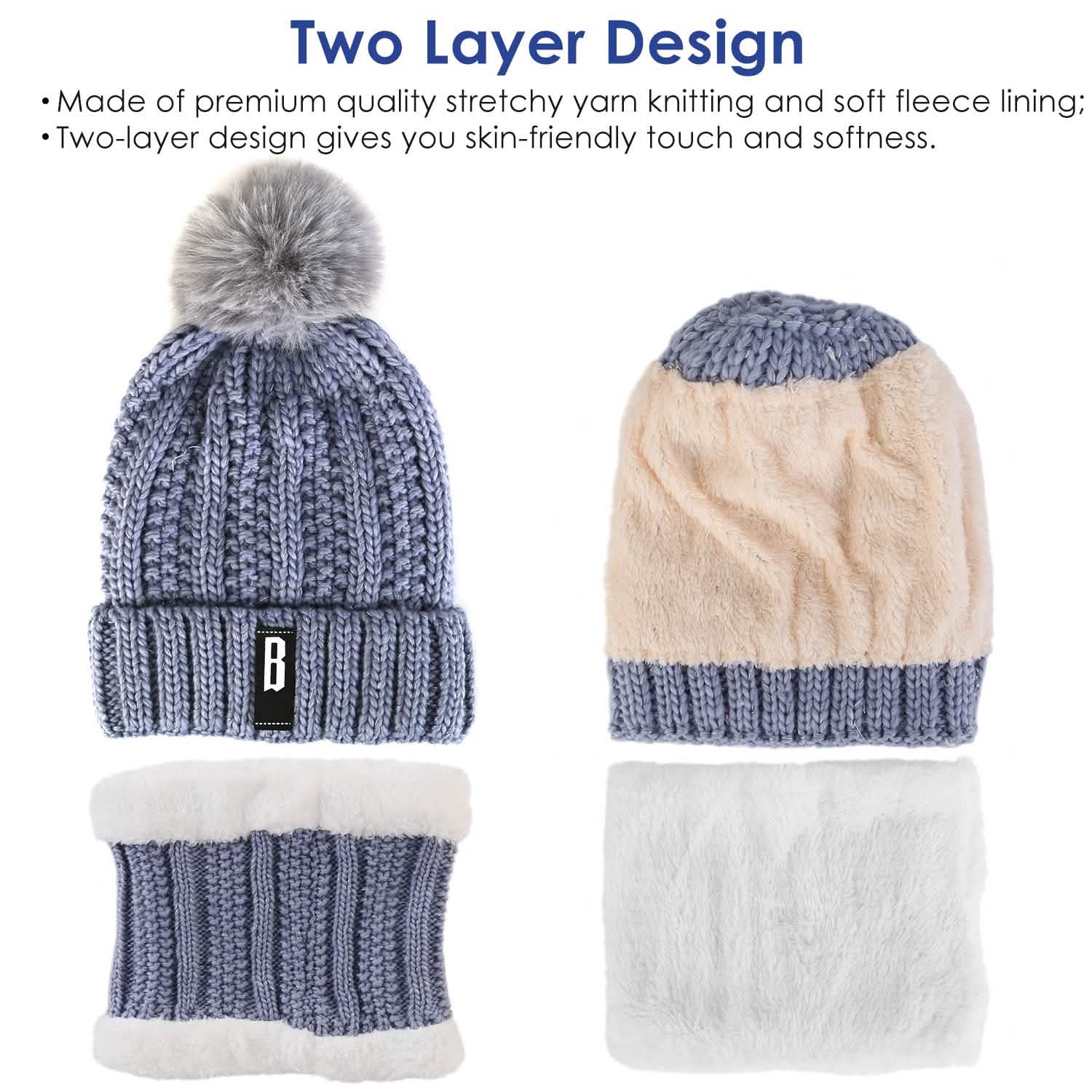 Winter Beanie Hat Scarf Set for Women Hats - Tophatter Daily Deals