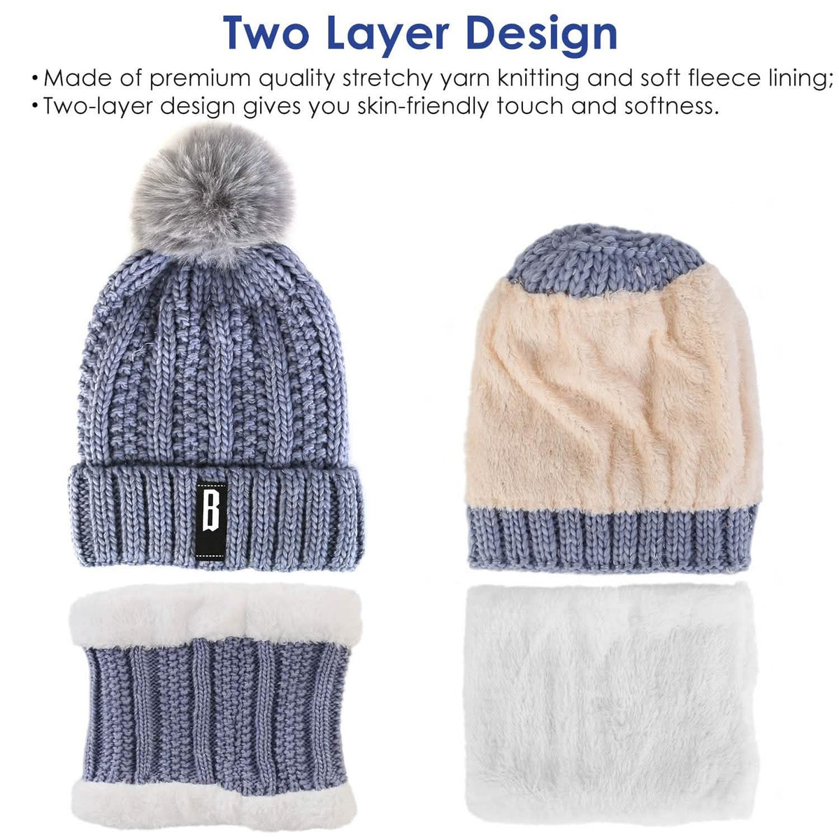 Winter Beanie Hat Scarf Set for Women Hats - Tophatter Daily Deals