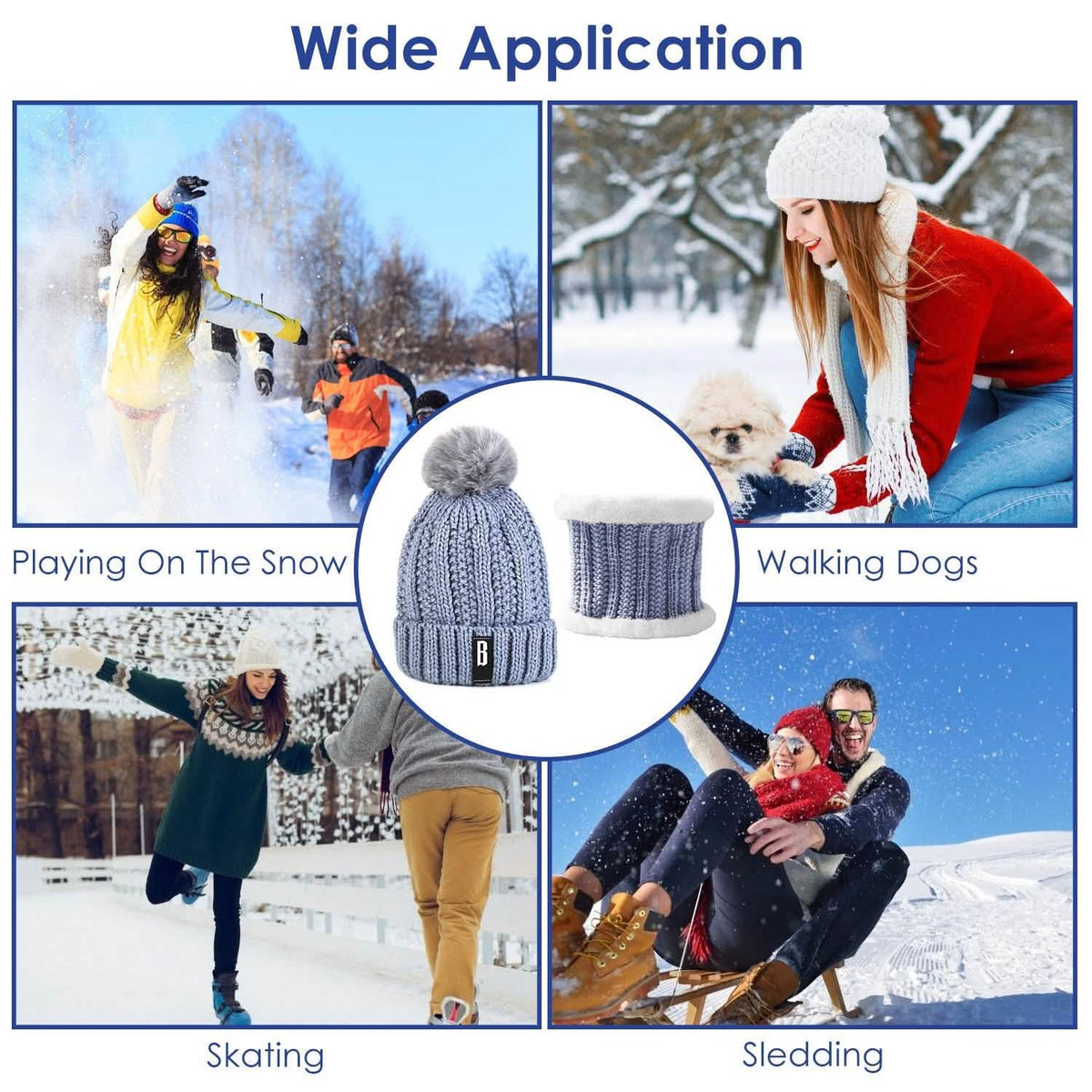Winter Beanie Hat Scarf Set for Women Hats - Tophatter Daily Deals