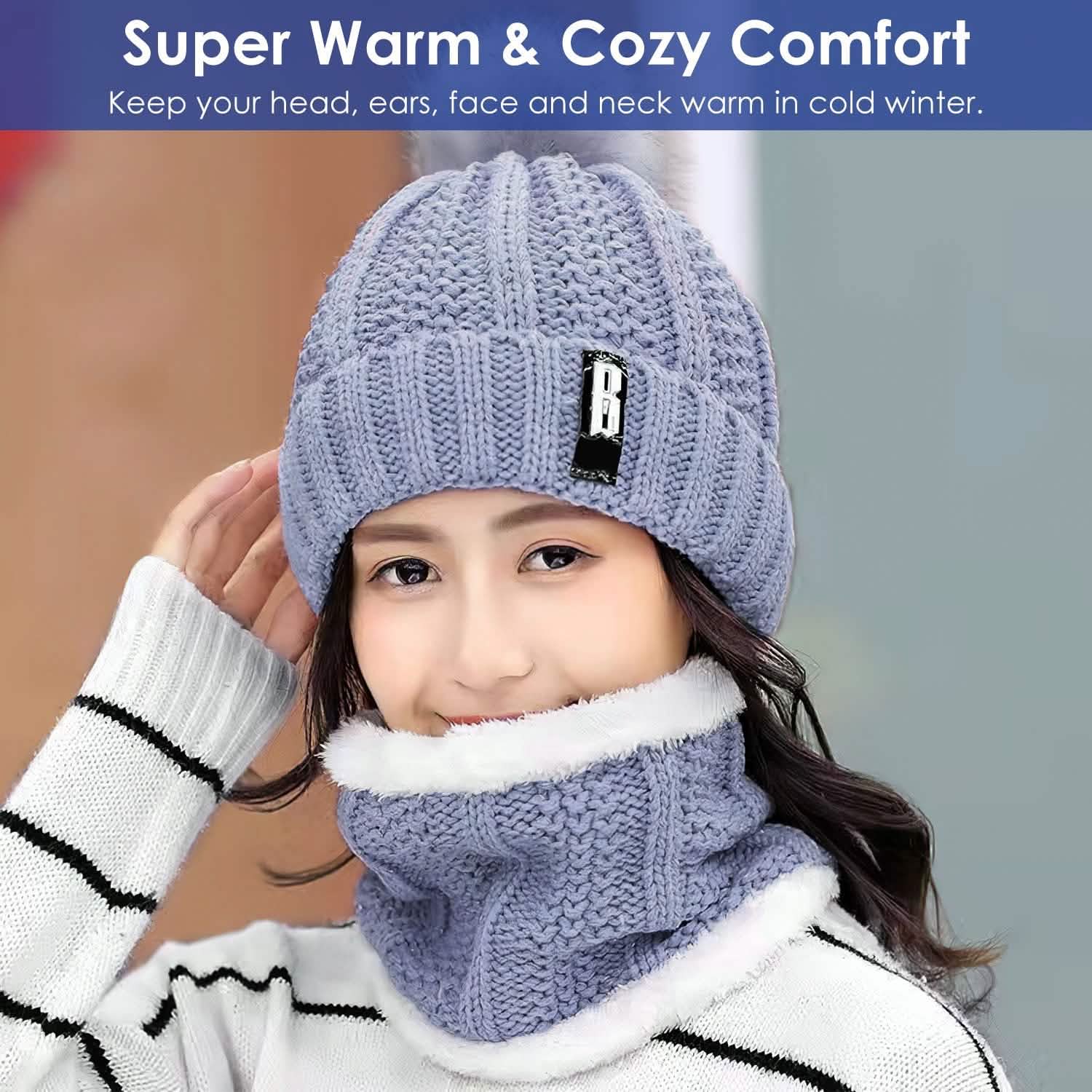 Winter Beanie Hat Scarf Set for Women Hats - Tophatter Daily Deals