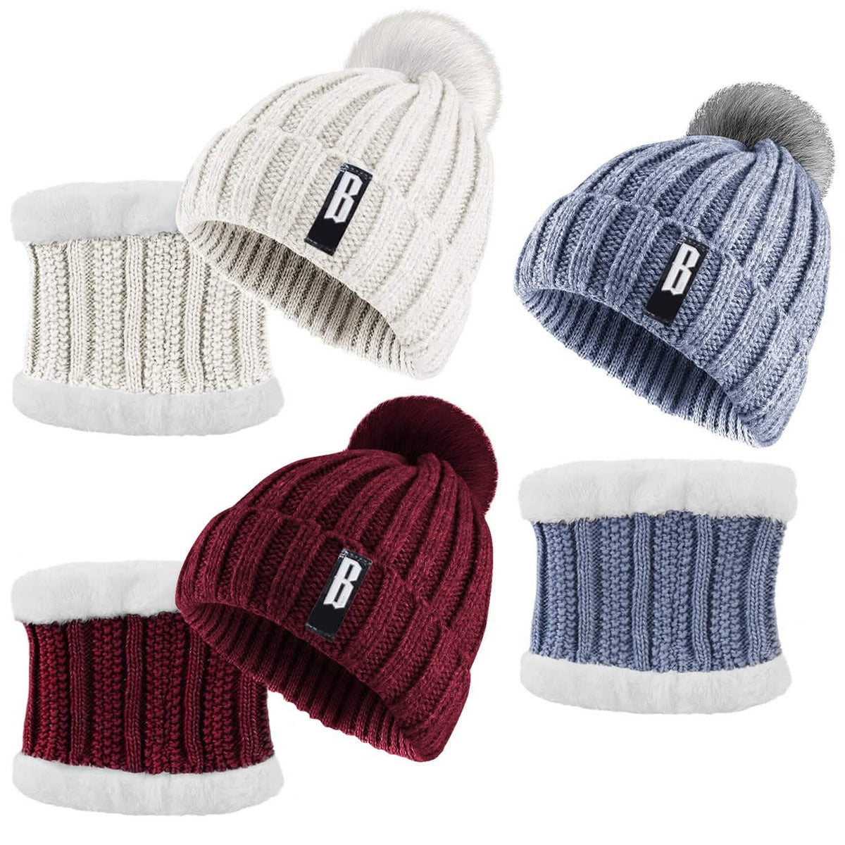 Winter Beanie Hat Scarf Set for Women Hats - Tophatter Daily Deals