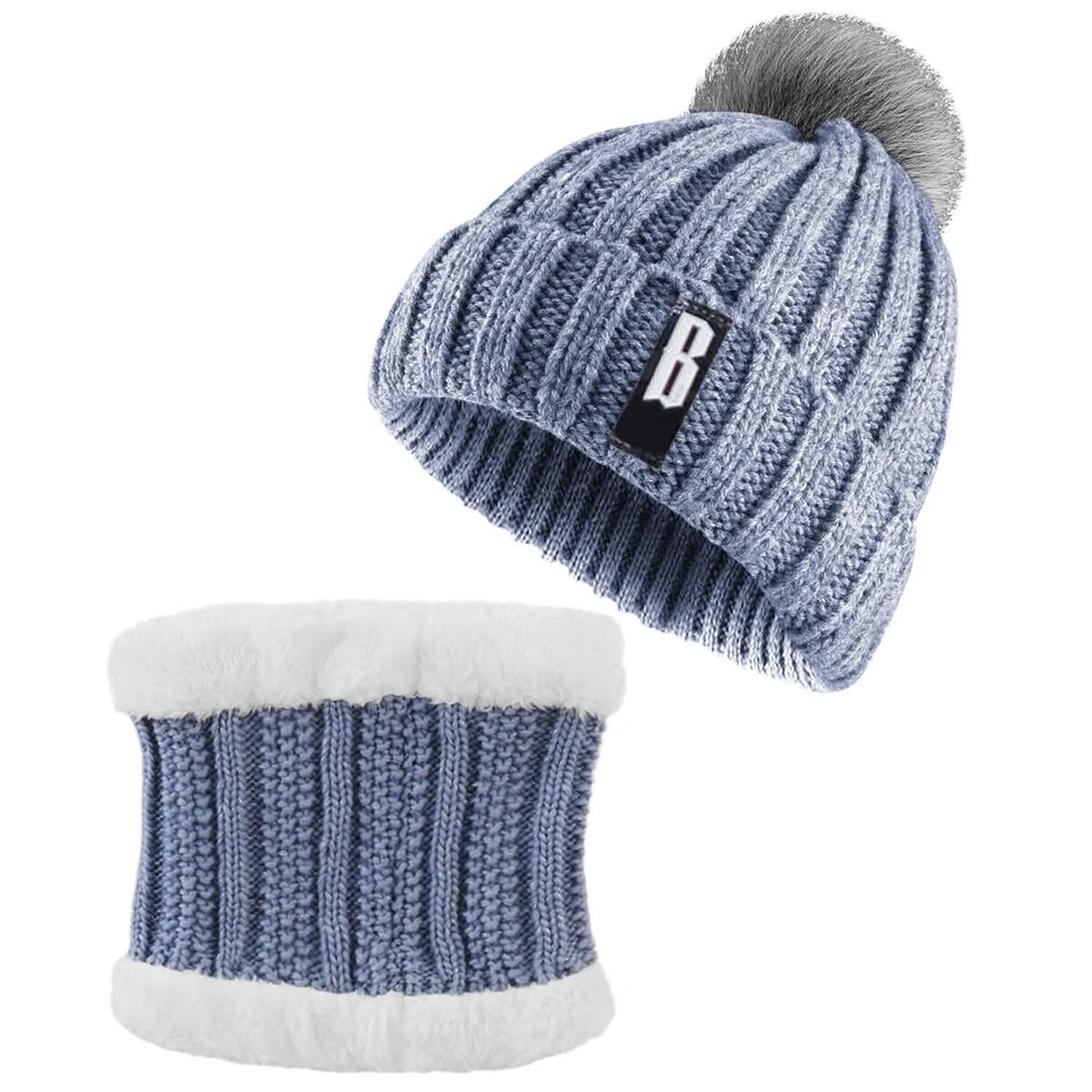 Winter Beanie Hat Scarf Set for Women Gray Hats - Tophatter Daily Deals