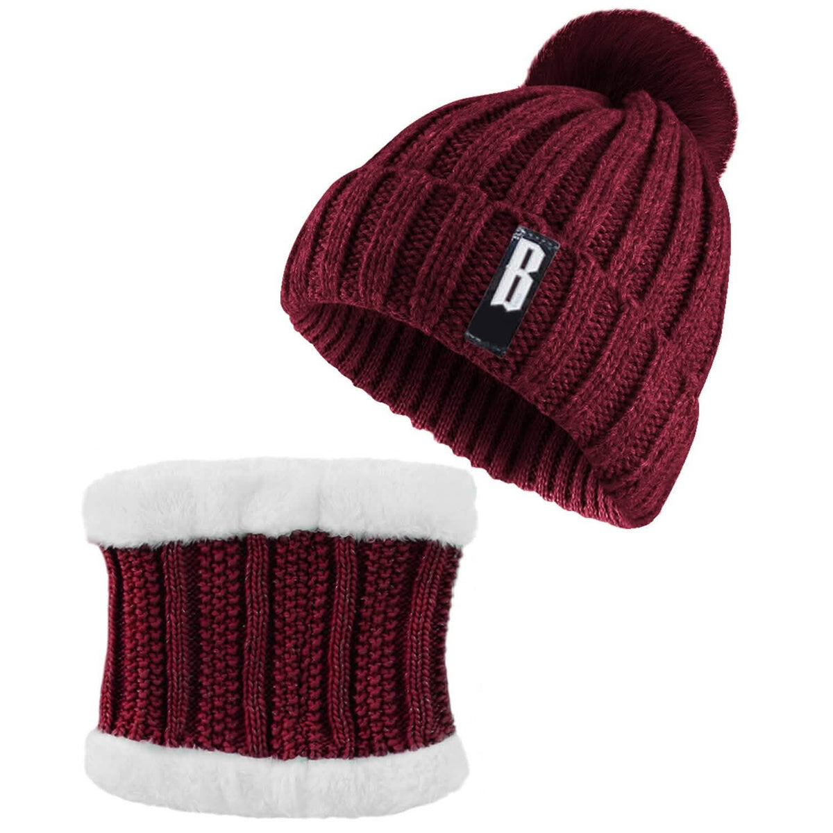 Winter Beanie Hat Scarf Set for Women Red Hats - Tophatter Daily Deals