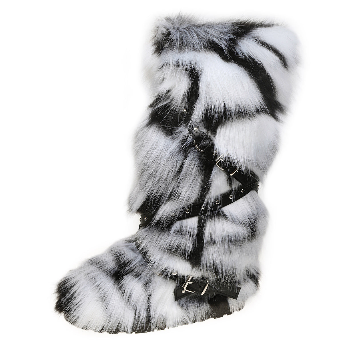 Winter Boots Women Faux Fur Warm Platform Long Boots Light Gray Women Shoes - Tophatter Daily Deals