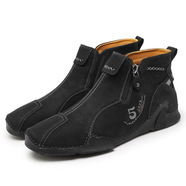 Winter Chelsea Men's Suede Boots Black BOOTS - Tophatter Daily Deals