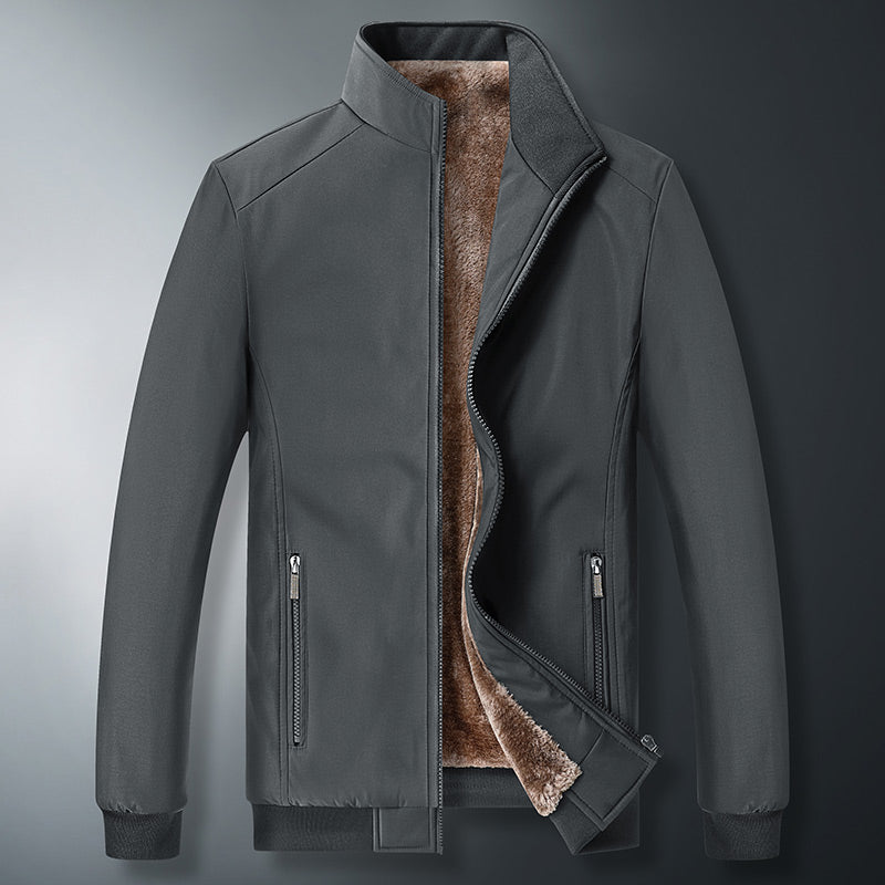 Winter Fleece Jackets For Men Parkas Overcoats Grey Men Jackets - Tophatter Daily Deals