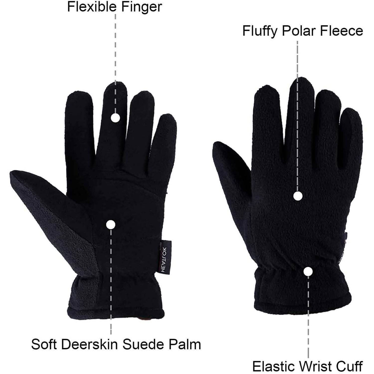 Winter Gloves Deerskin Suede Leather Palm -20¬∞F Cold Proof Work Glove Outdoor Recreation - Tophatter Daily Deals