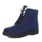 Winter Outdoor Flat Short Boots Blue Women's Shoes - Tophatter Daily Deals