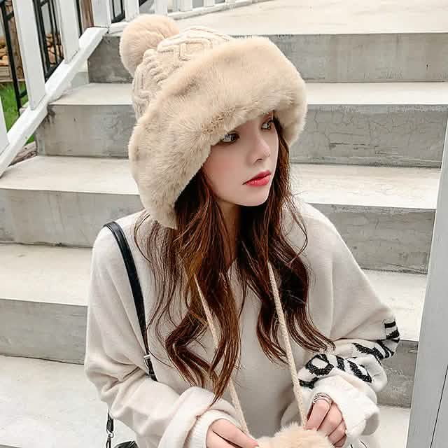 Winter Outdoor Portable Breathable Soft Comfortable Beanie Hat Beige Hats - Tophatter Daily Deals