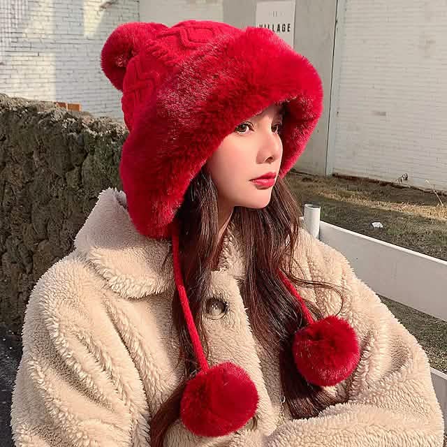 Winter Outdoor Portable Breathable Soft Comfortable Beanie Hat Red Hats - Tophatter Daily Deals