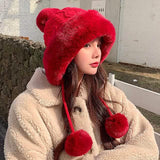 Winter Outdoor Portable Breathable Soft Comfortable Beanie Hat Red Hats - Tophatter Daily Deals