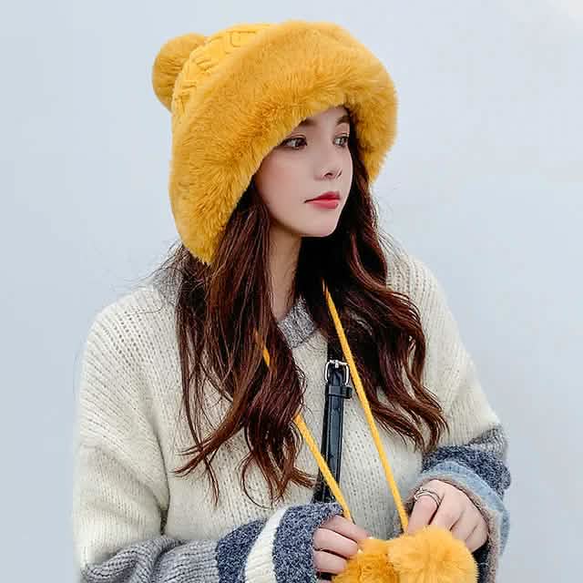 Winter Outdoor Portable Breathable Soft Comfortable Beanie Hat Yellow Hats - Tophatter Daily Deals