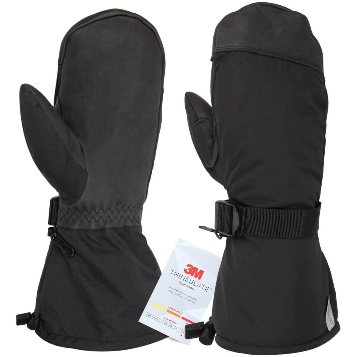 Winter Ski Thermal Gloves for Men and Women Black Mittens Outdoor Recreation - Tophatter Daily Deals
