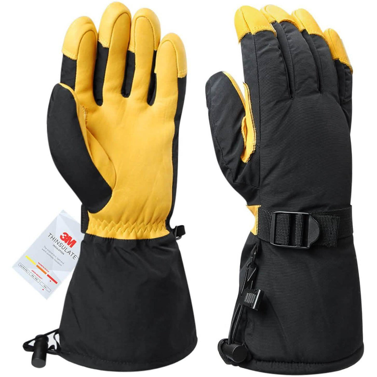 Winter Ski Thermal Gloves for Men and Women Yellow Gloves Outdoor Recreation - Tophatter Daily Deals