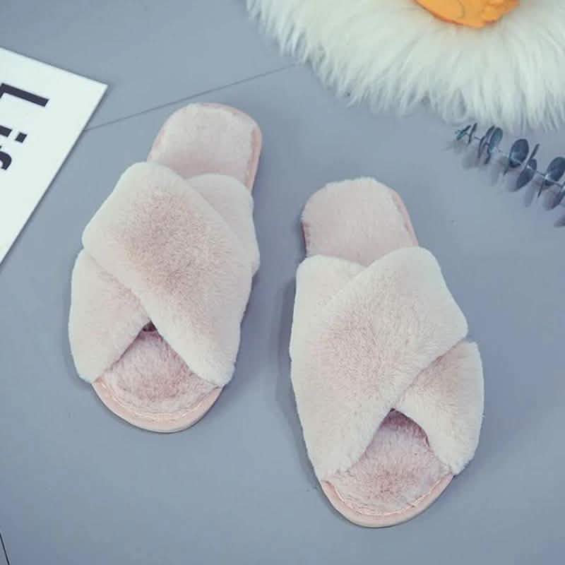 Winter Women Cozy Home Furry Slippers Pink Women's Shoes - Tophatter Daily Deals